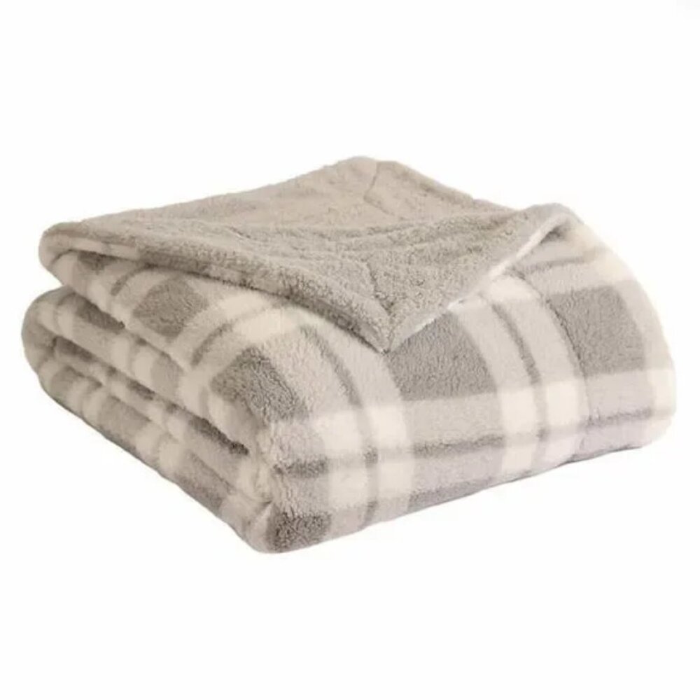 NEW Life Comfort Reversible Sherpa Plush Blanket